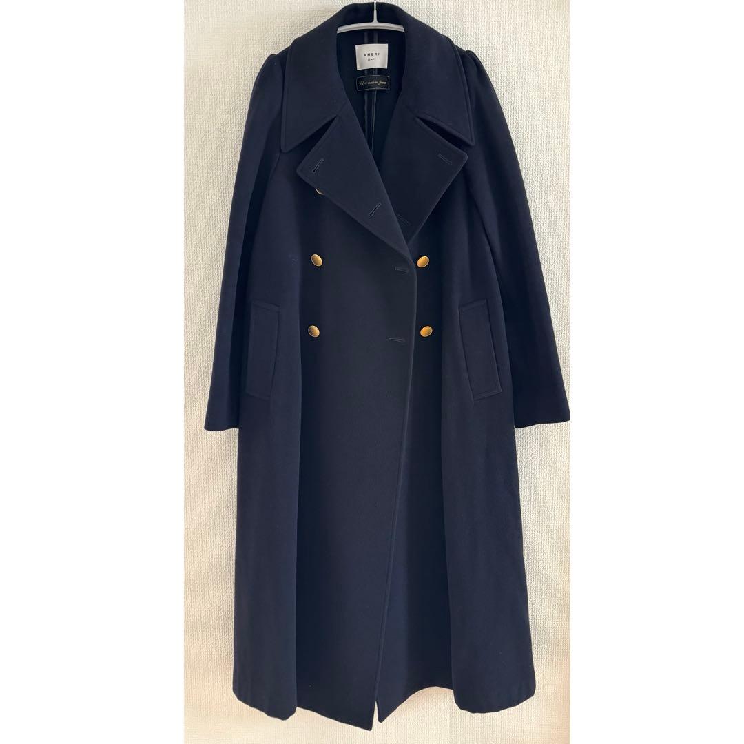 Ameri　CHARME FLARE LONG COAT ネイビー 金ボタン S