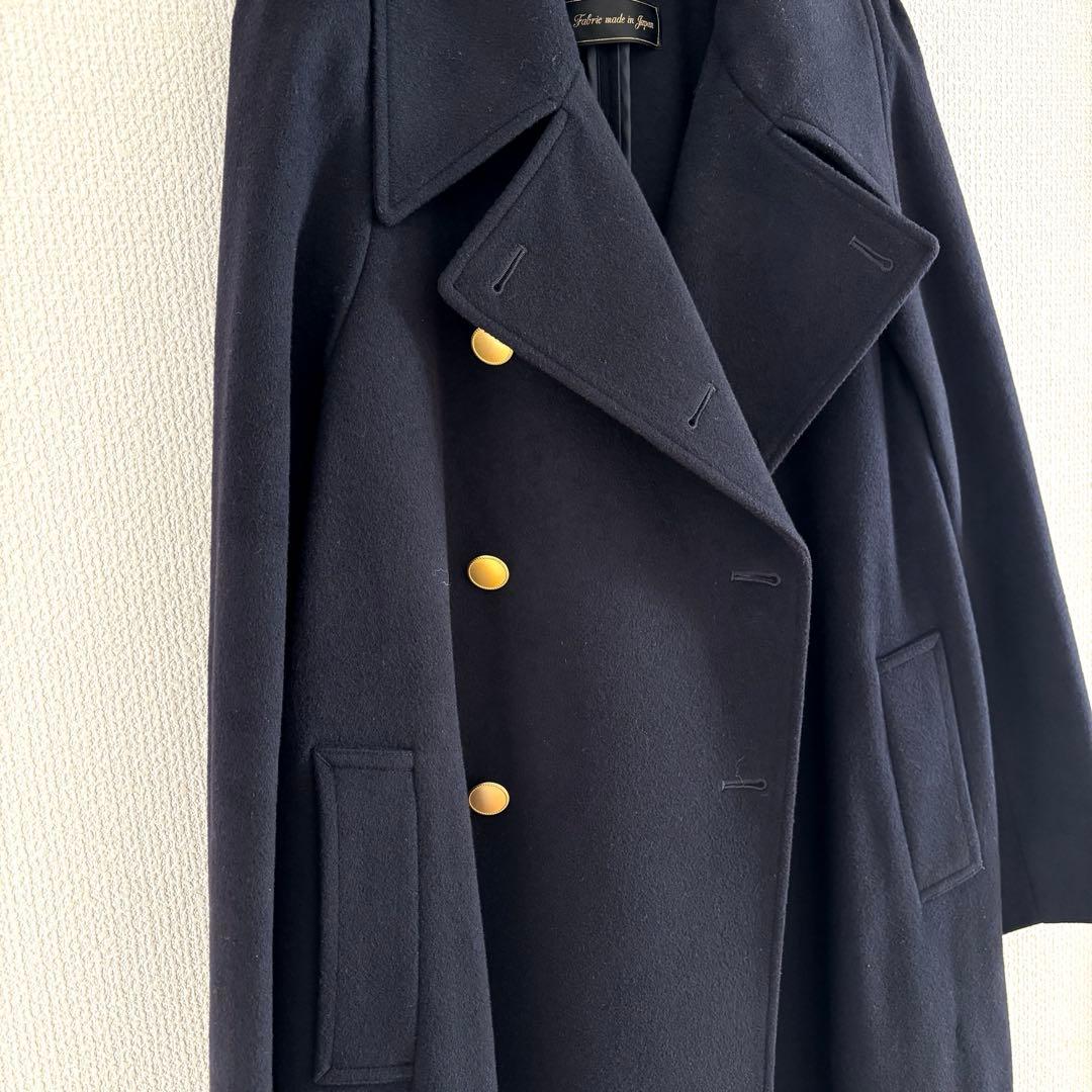 Ameri　CHARME FLARE LONG COAT ネイビー 金ボタン S