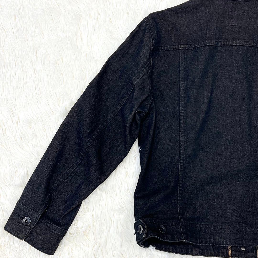バーバリーロンドン デニムジャケット ノバチェック ブラック 42