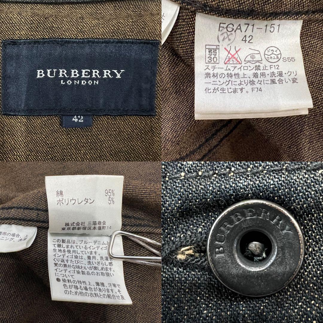 バーバリーロンドン デニムジャケット ノバチェック ブラック 42