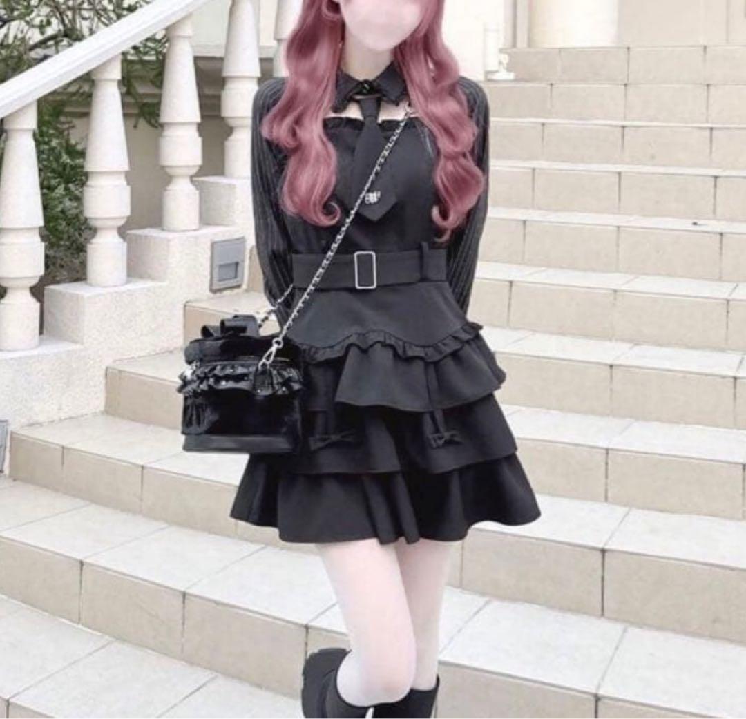 ミシェルマカロン ハニーミュウ ネクタイ付きアンサンブルフリルワンピ