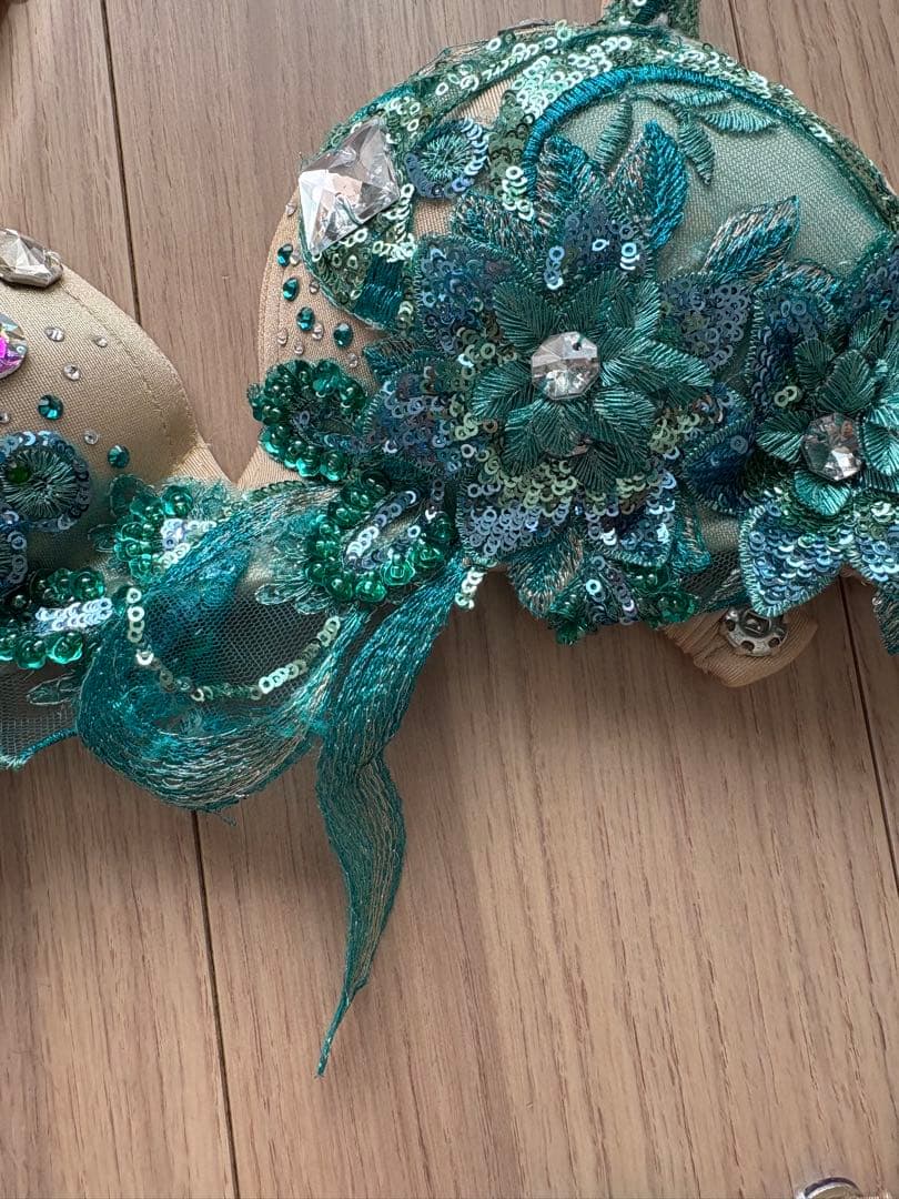 美品　エジプト製オリエンタル衣装　Magicシリーズ　ターコイズ　セットアップ