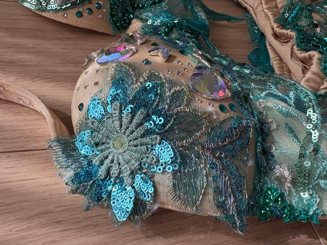 美品　エジプト製オリエンタル衣装　Magicシリーズ　ターコイズ　セットアップ