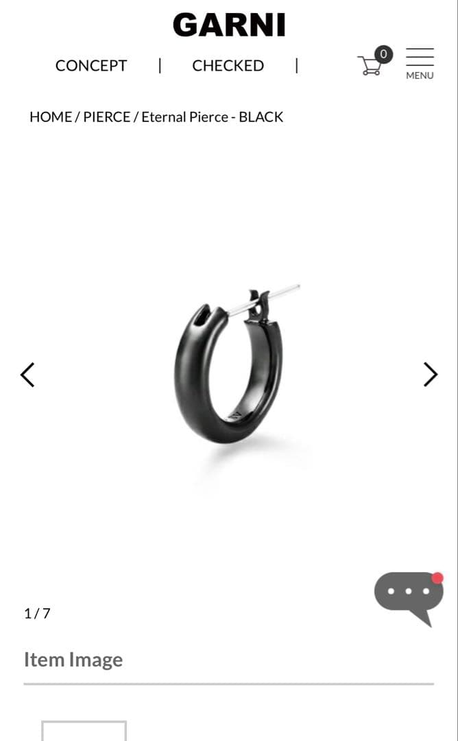 GARNI ブラック ピアス(片耳用)