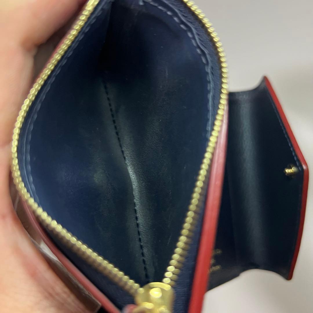 ルイヴィトン　ネイビー三つ折り財布　モノグラム　レディース