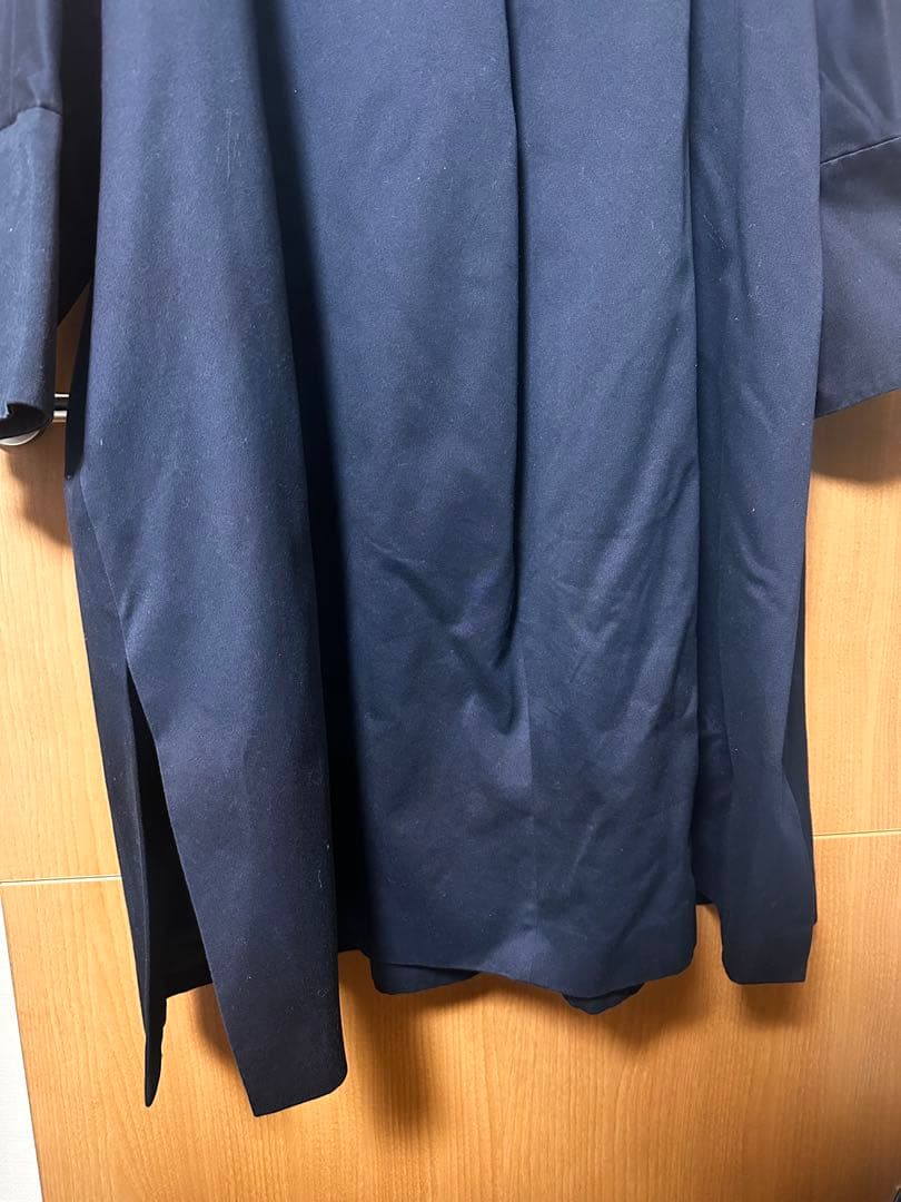 ella selectshop コットンツイルアシンメトリーコート ネイビー