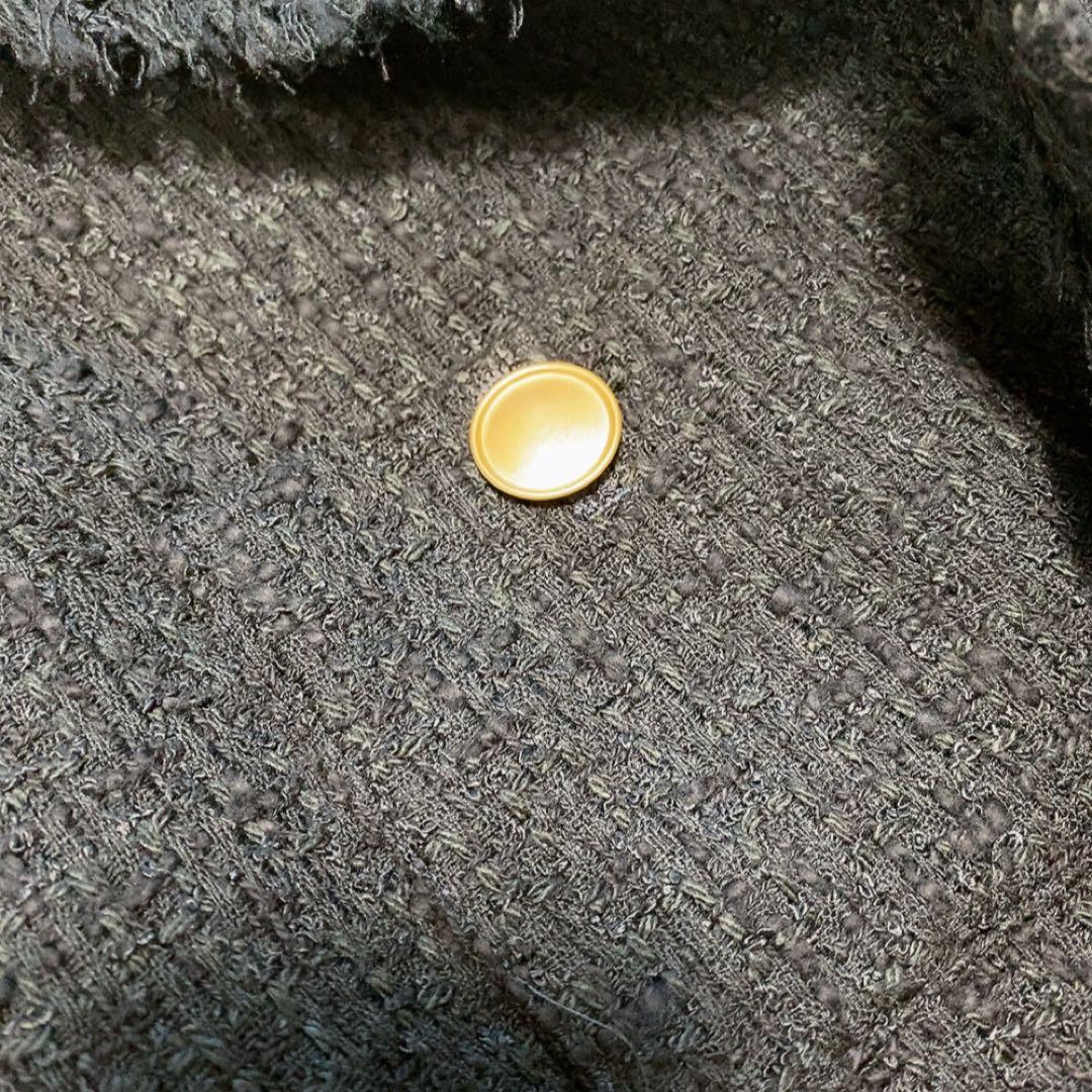 【極美品】グリーンレーベルリラクシング ツイードノーカラージャケット 人気 定番