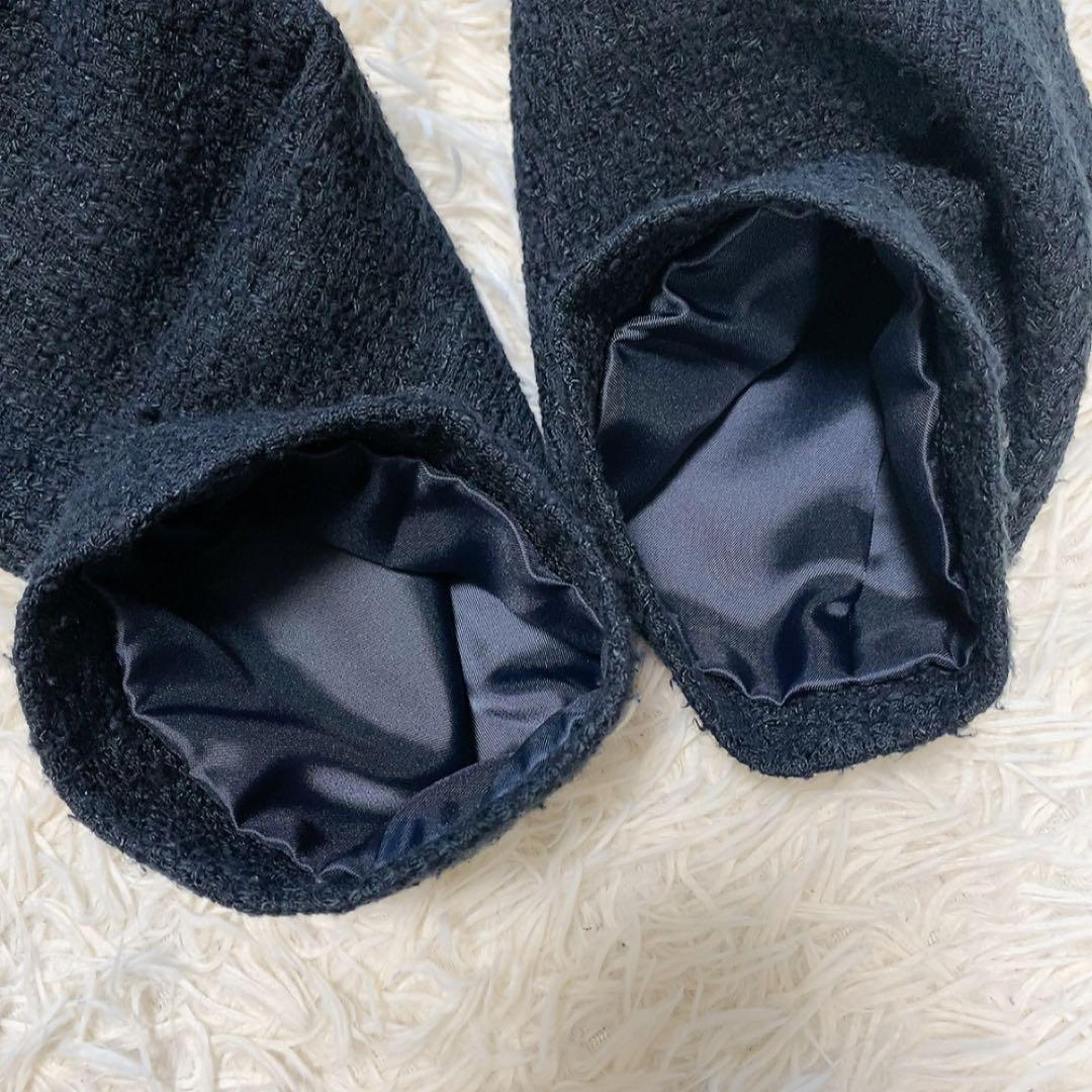 【極美品】グリーンレーベルリラクシング ツイードノーカラージャケット 人気 定番