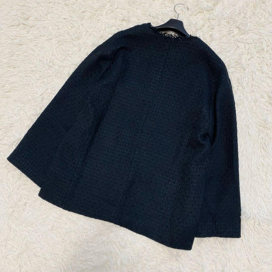 【極美品】グリーンレーベルリラクシング ツイードノーカラージャケット 人気 定番