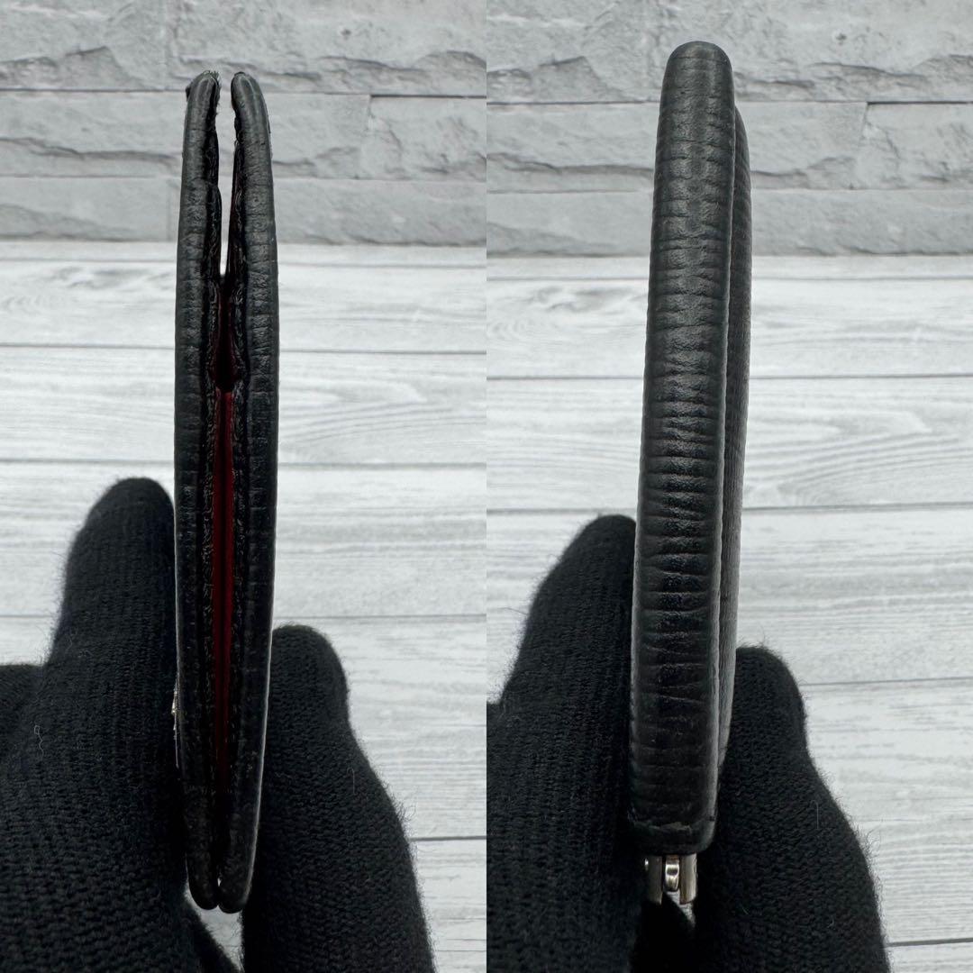 【美品】フェラガモ　マネークリップ　レザー　ロゴプレート　ブラック　レッド