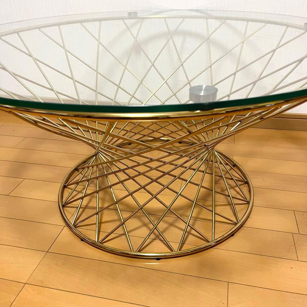 美品 Francfranc フランフラン マーリアコーヒーテーブル ゴールド