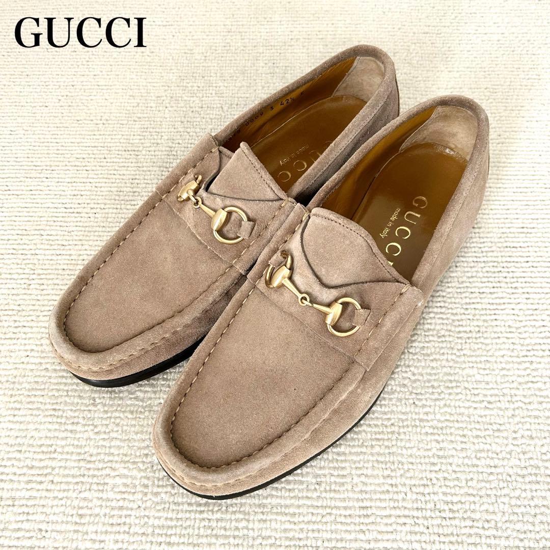 GUCCI グッチ ローファー スエード レザー ホースビット 27.5cm