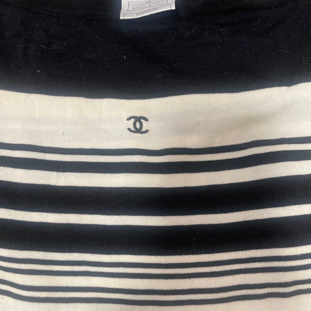 CHANEL ボーダー オフショルダー トップス