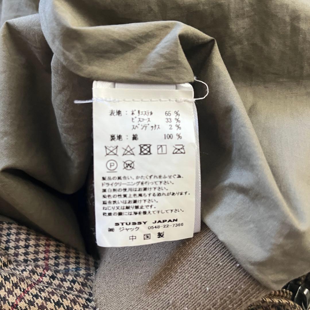 STUSSY レディース 千鳥格子 ショートジップジャケット S