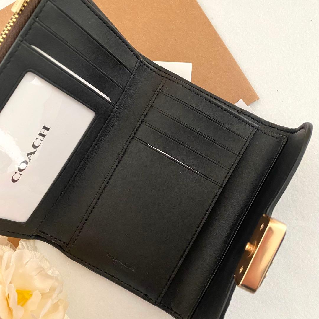 新品　正規品☆COACH コーチ　折り財布　 ブラウン　レザー　二つ折り財布