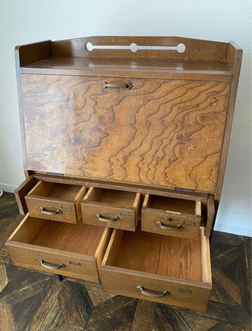 【ネモ】古道具　ライティングビューロー　文机　チェスト