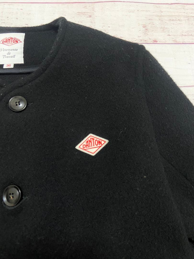 ダントン ウールモッサ ノーカラー　ジャケット　カラーレス　M