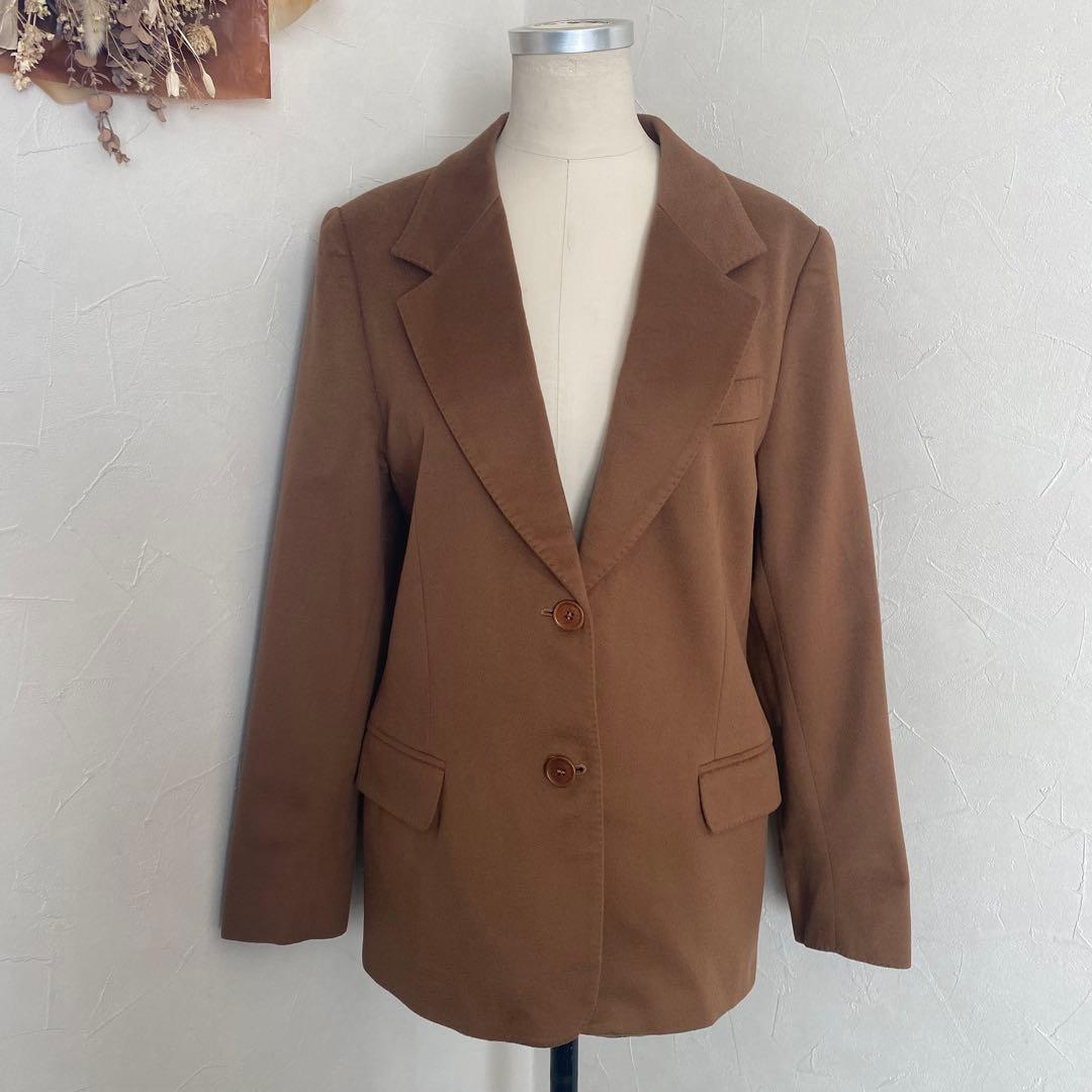 極美品　マックスマーラ　白タグ　カシミヤ100% ジャケット　 キャメル　ロング