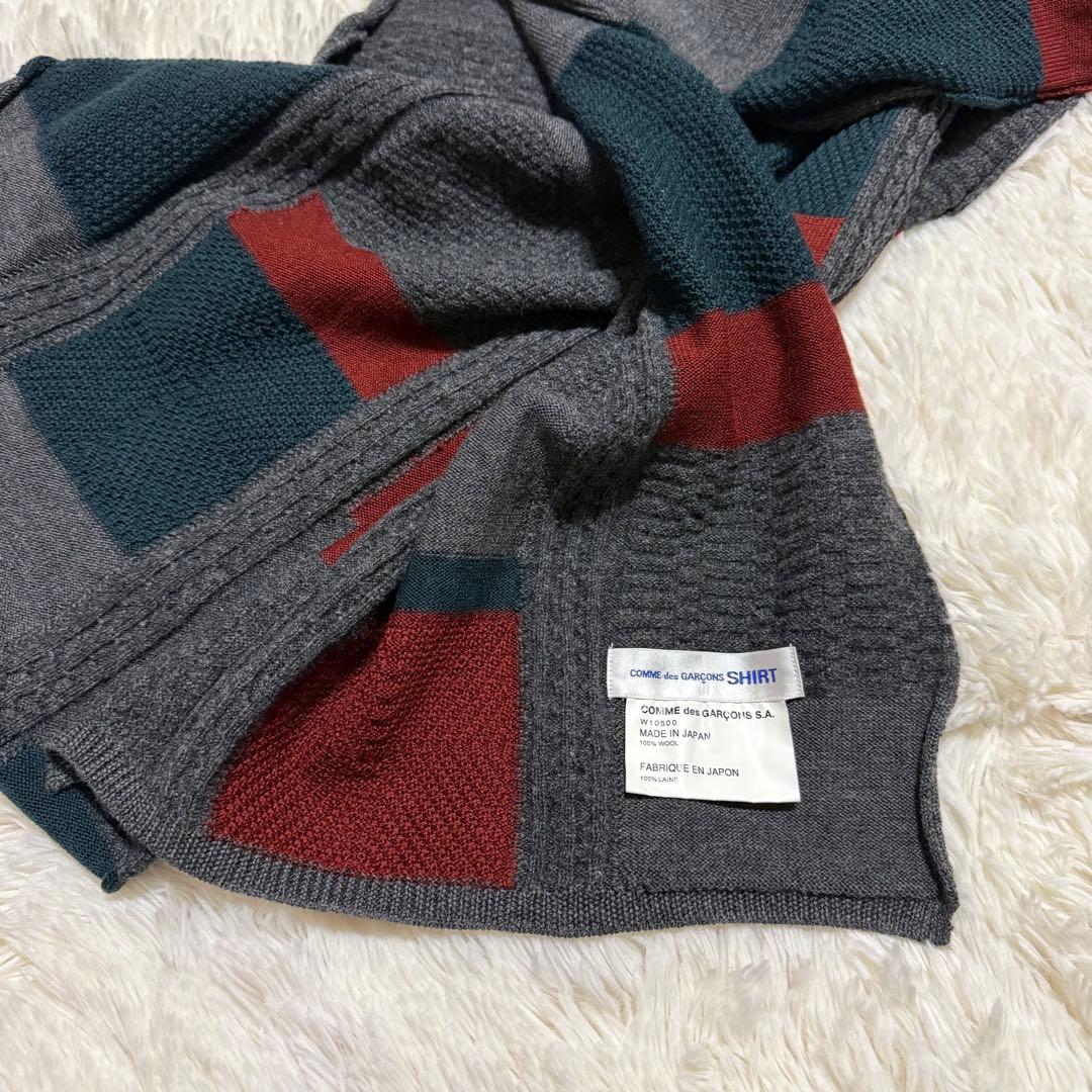 COMME des GARÇONS パッチワークデザイン ニットマフラー