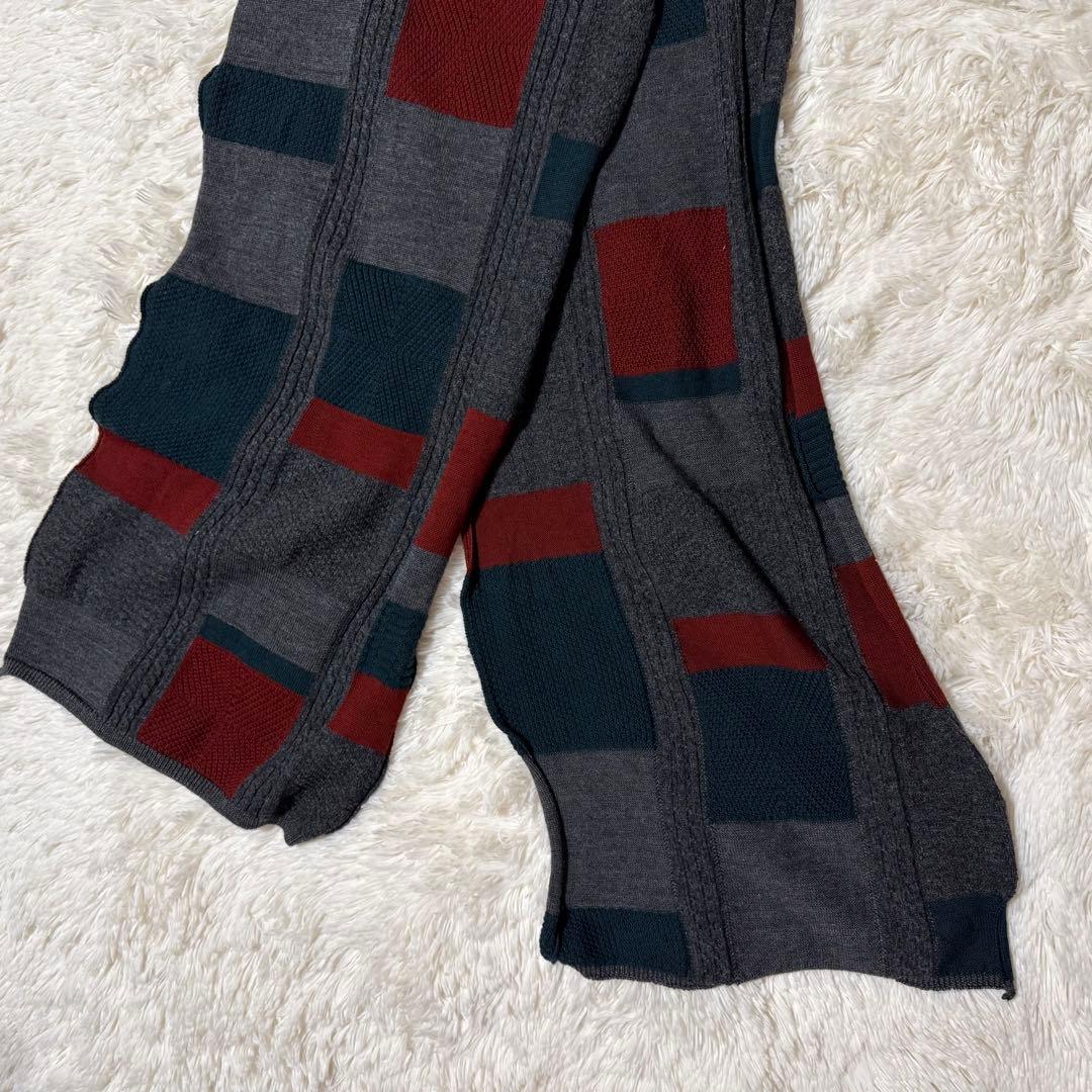 COMME des GARÇONS パッチワークデザイン ニットマフラー