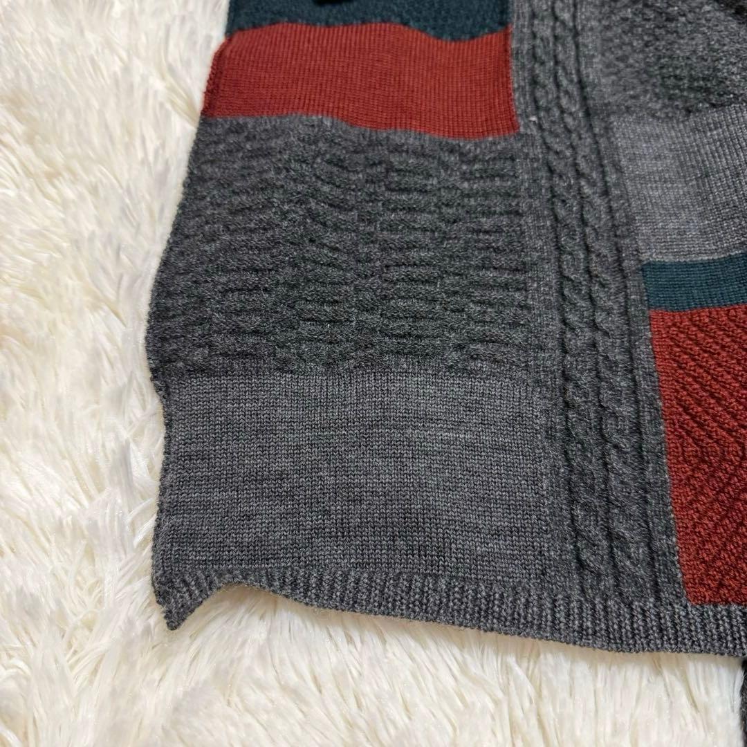 COMME des GARÇONS パッチワークデザイン ニットマフラー