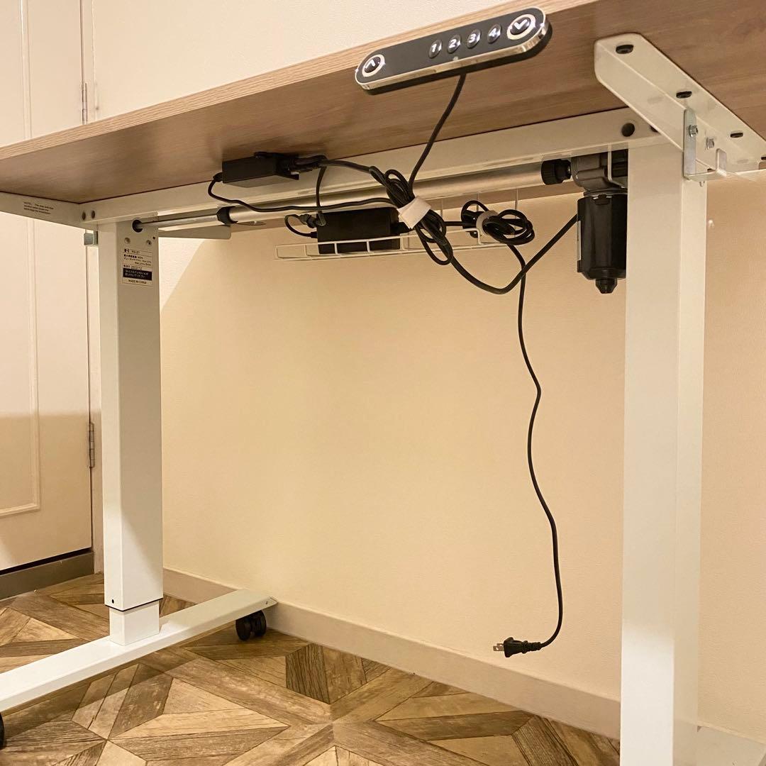 電動昇降デスク パソコンデスク無段階昇降 調整範囲69〜115cm 天板脚セット