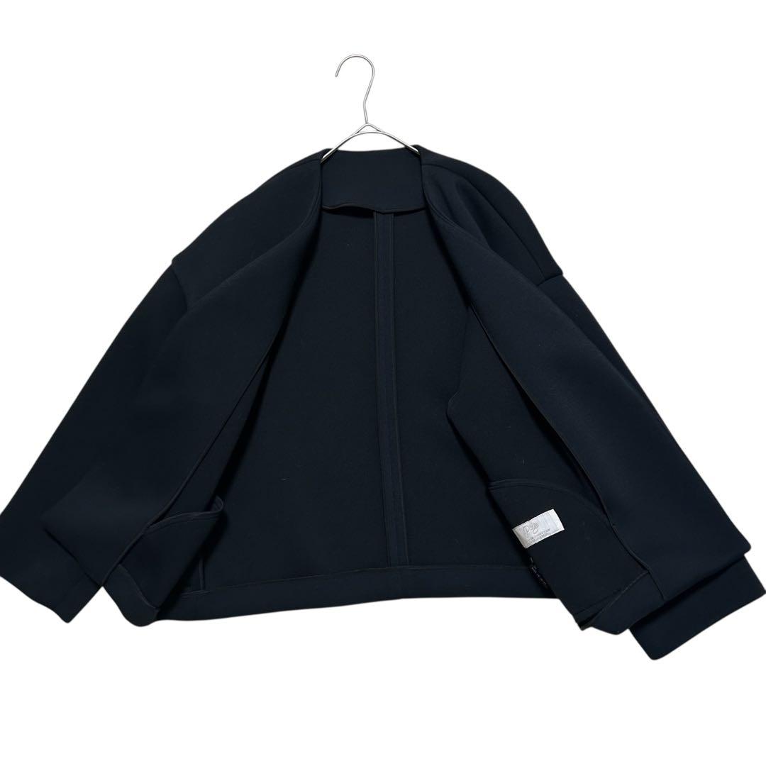 R0506 様Plage ノーカラー ボンディング ショート コート ブラック