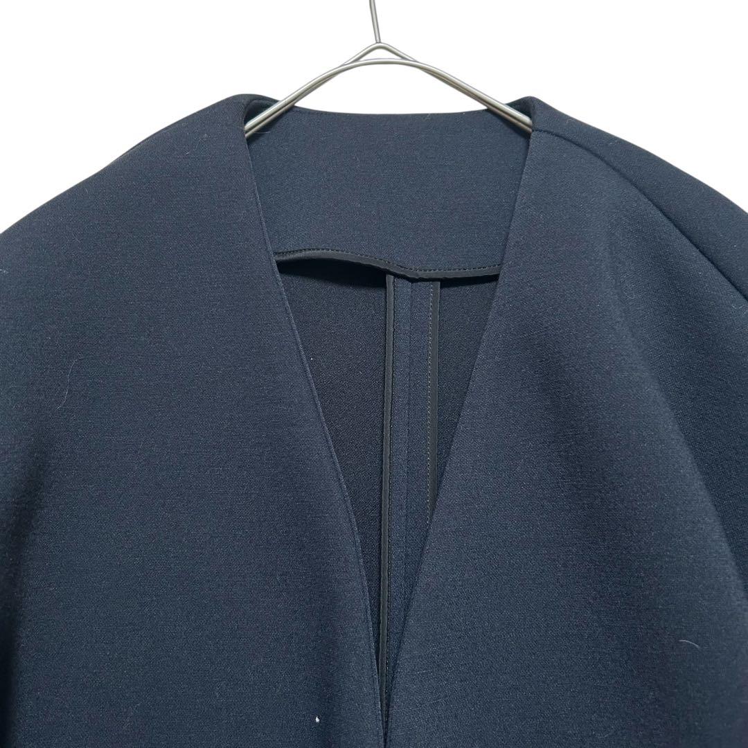 R0506 様Plage ノーカラー ボンディング ショート コート ブラック