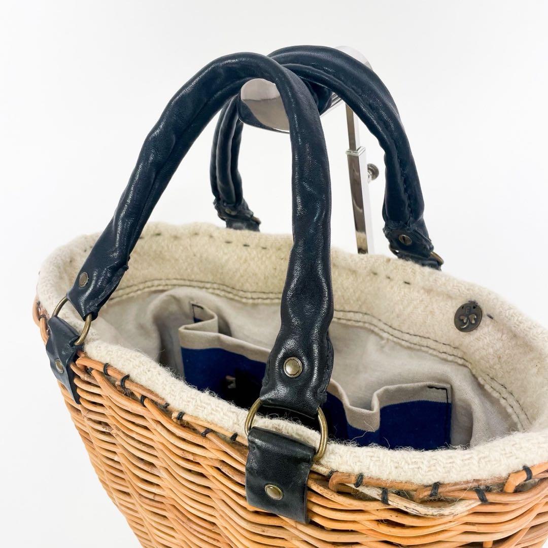 極美品 ebagos エバゴス ブランケット付きカゴバッグ トートバッグ ハート