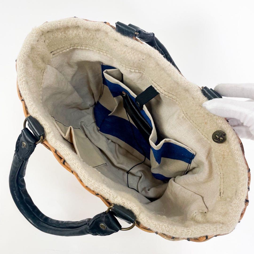 極美品 ebagos エバゴス ブランケット付きカゴバッグ トートバッグ ハート