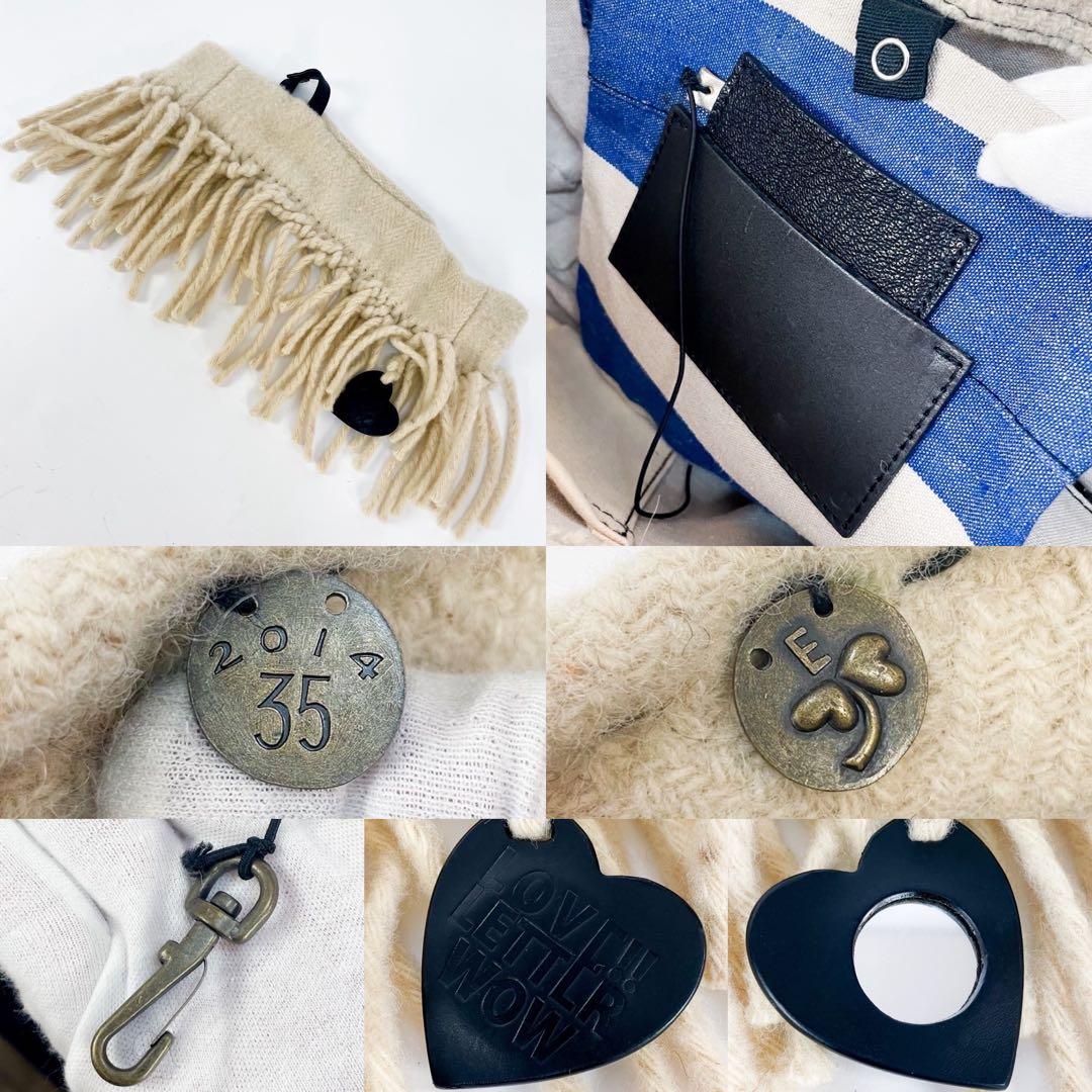 極美品 ebagos エバゴス ブランケット付きカゴバッグ トートバッグ ハート