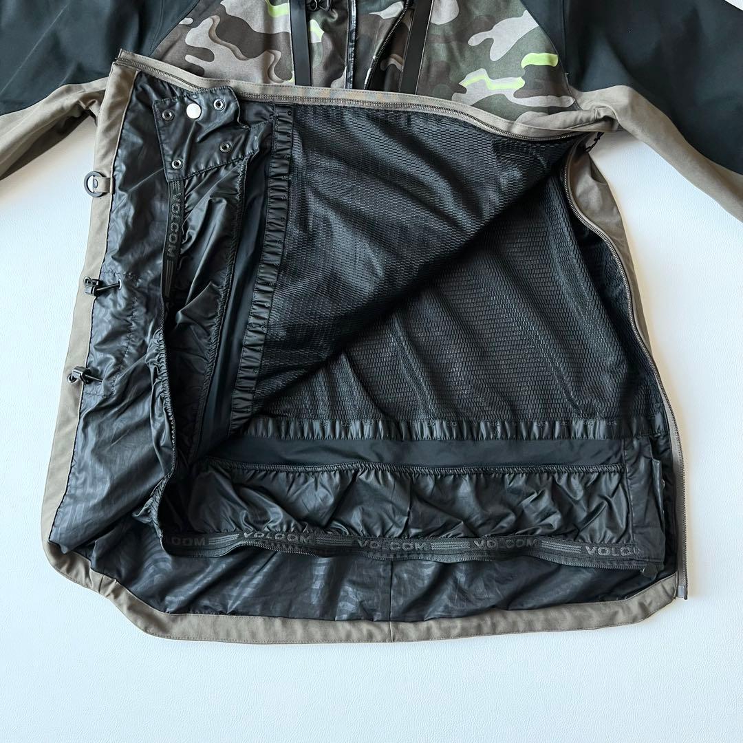 3240【美品】ボルコム　アノラックジャケット 迷彩柄　M 黒　カーキ　グレー