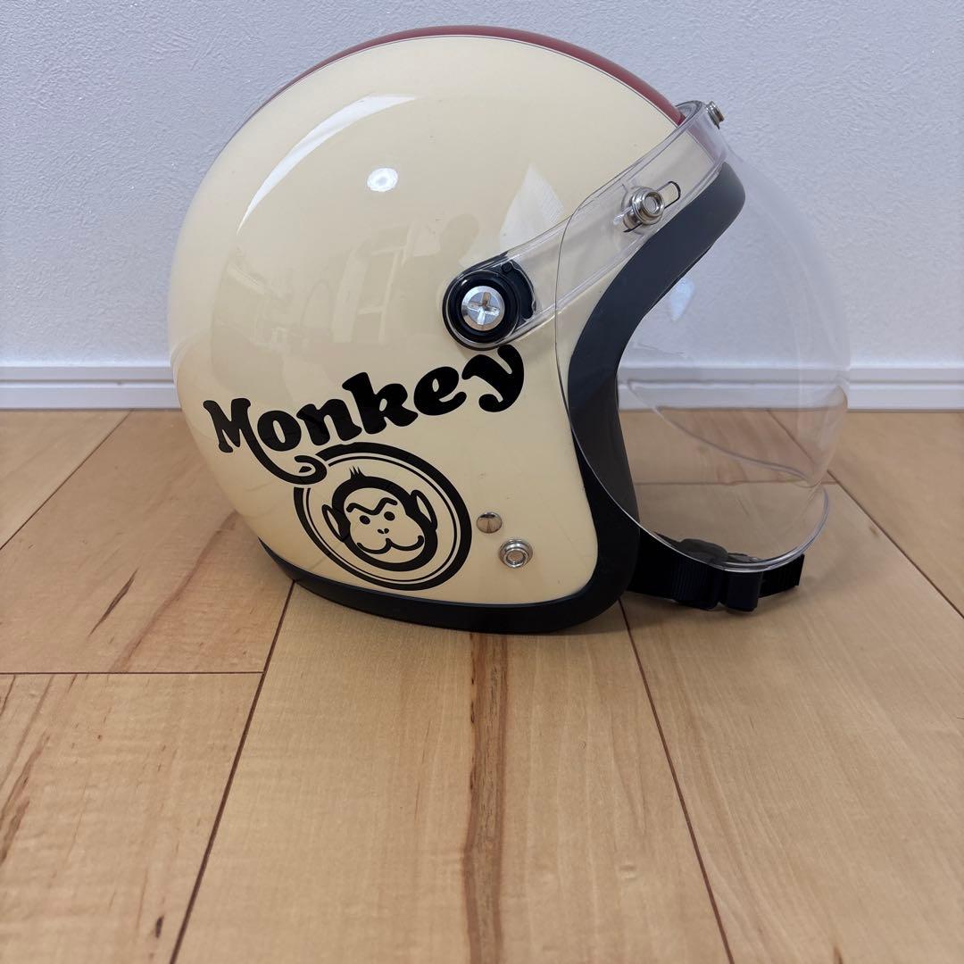 ホンダ モンキー ジェットヘルメット クリーム/赤
