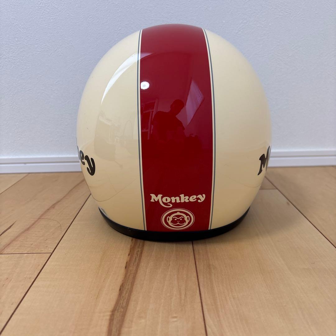 ホンダ モンキー ジェットヘルメット クリーム/赤