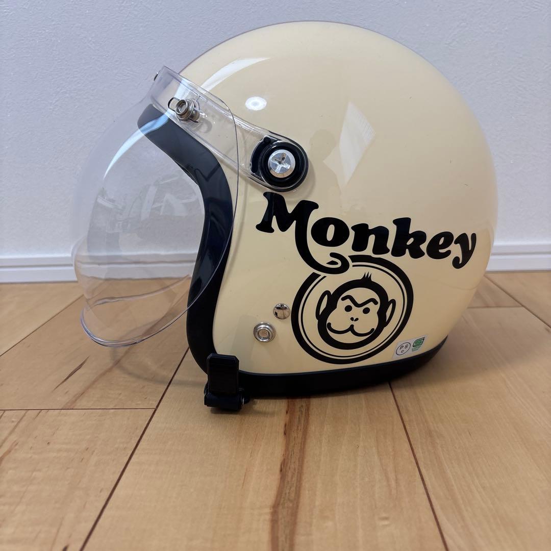 ホンダ モンキー ジェットヘルメット クリーム/赤