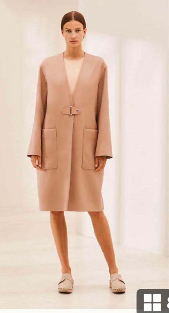 美品エルメス　ノーカラーコート