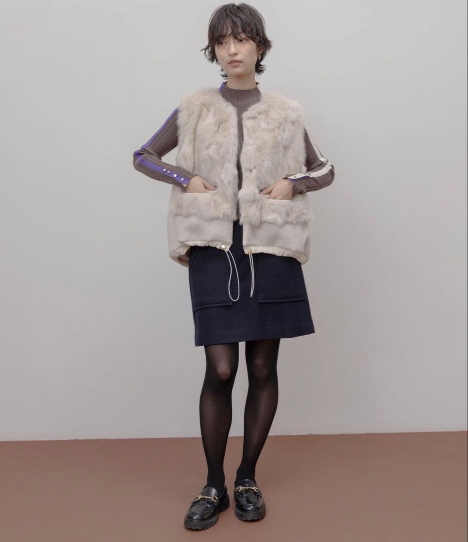 新品未使用eimme law グレー ファー ベスト