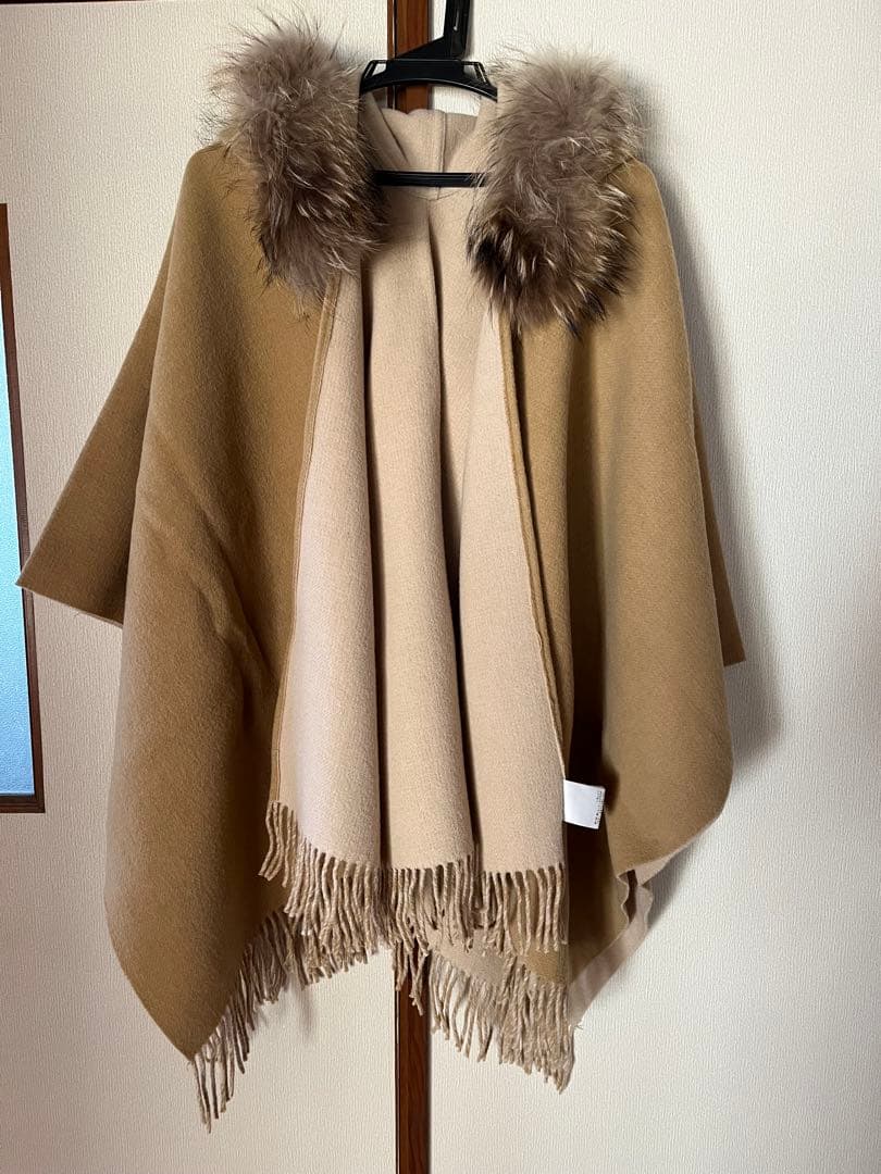 グレースコンチネンタル　ダイアグラム ポンチョ　ファー　ポンチョ　コート