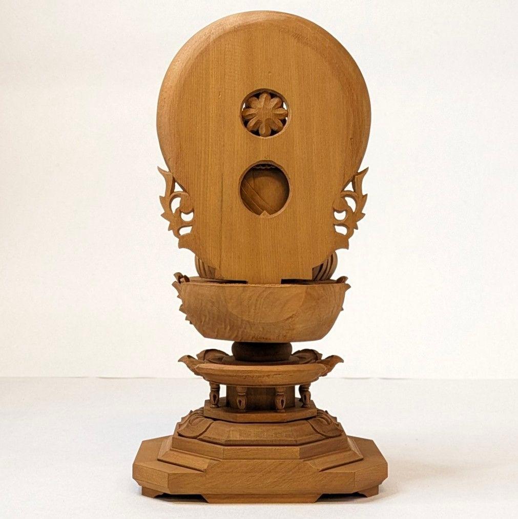 【フォロー割・新品】 大日如来　紅檀　八角台座付　総高さ約23.5㎝　上彫　仏像