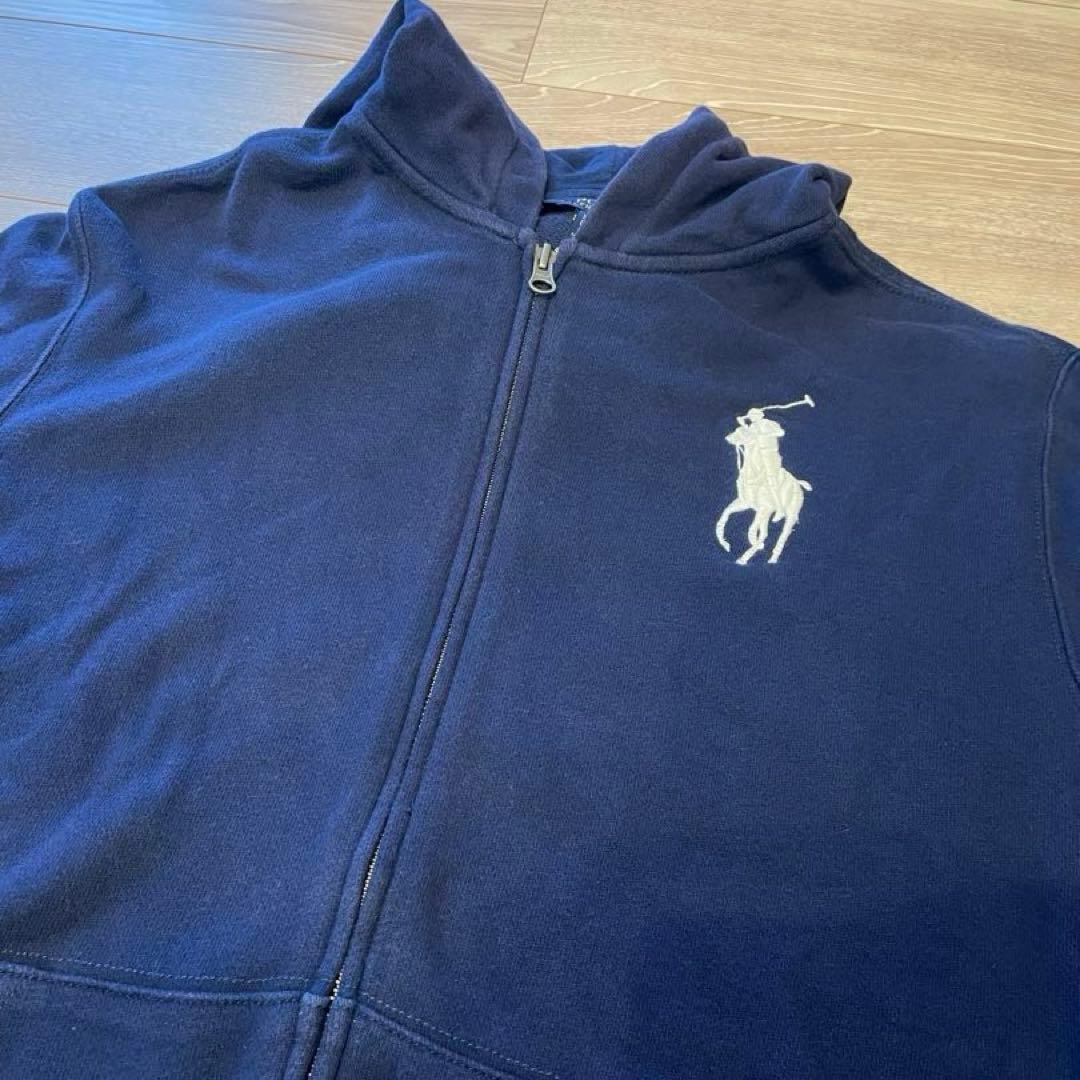 ラルフローレン ジップパーカー ビッグポニー ネイビー Y2K 星条旗