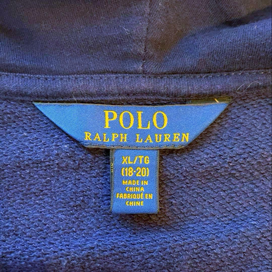 ラルフローレン ジップパーカー ビッグポニー ネイビー Y2K 星条旗