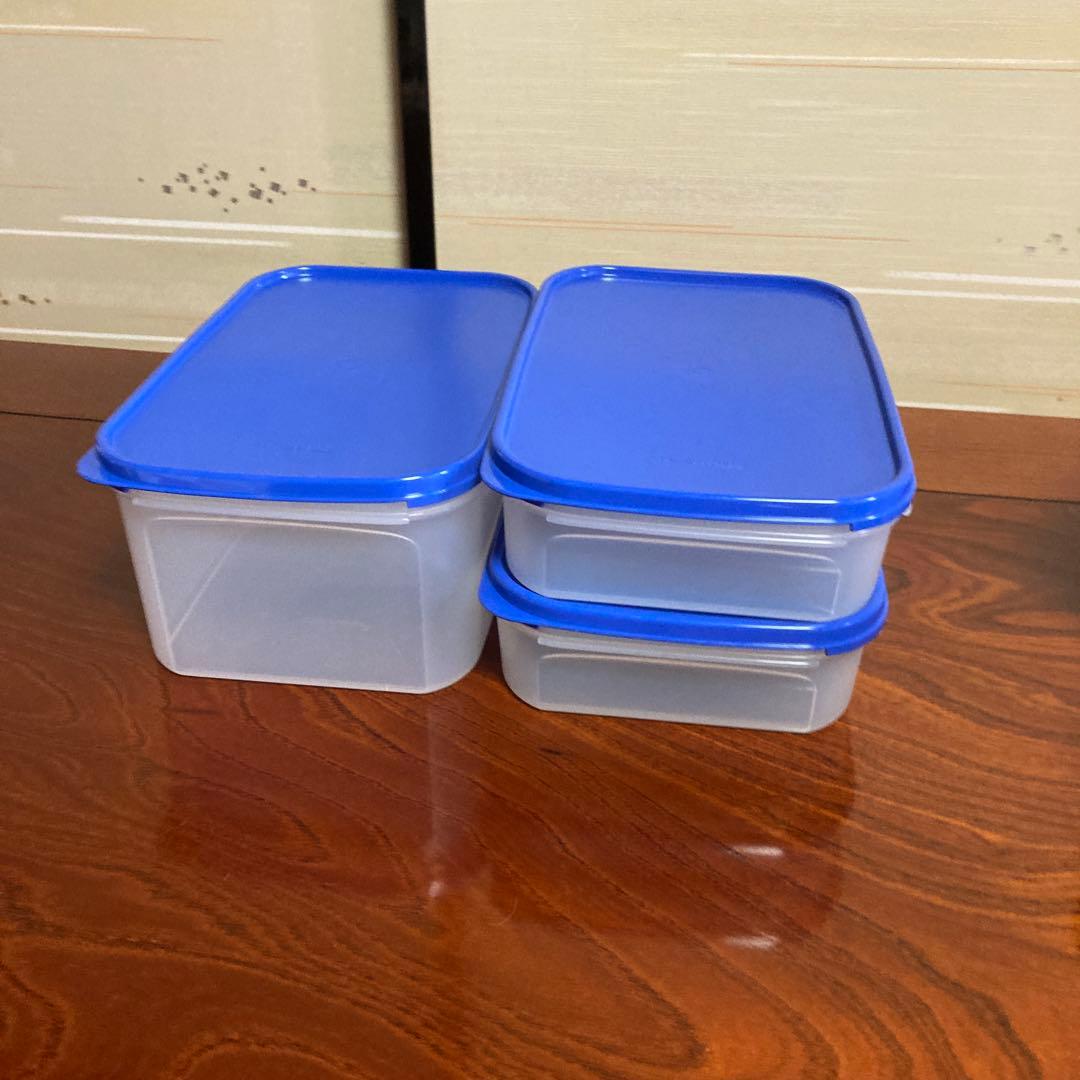 タッパウェアブルートライアルセット、MMだ円28センチ他全部で15点新品未使用品