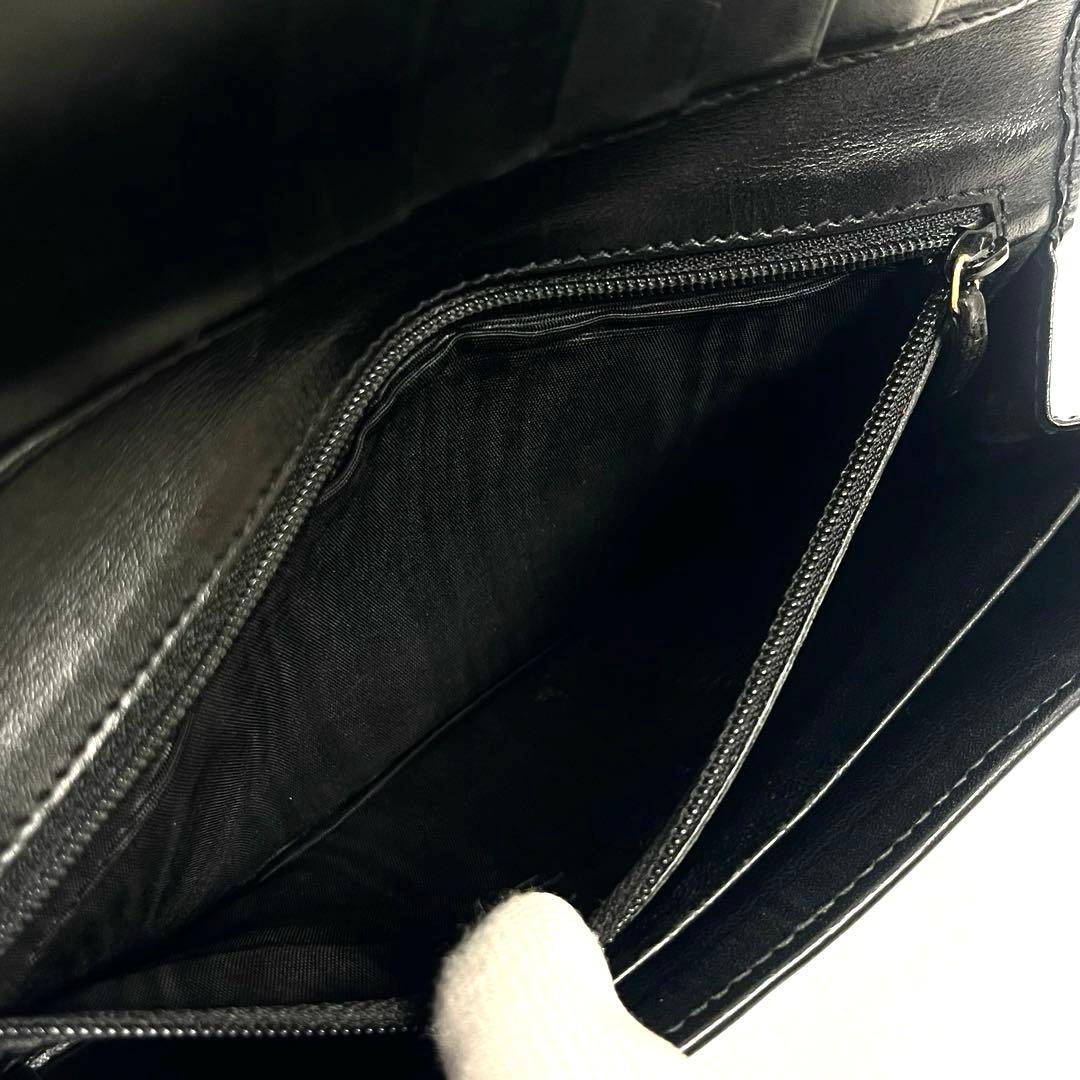 グッチ　長財布　スタッズ　GGキャンバス　総柄　ロゴ型押し　レザー　ブラック