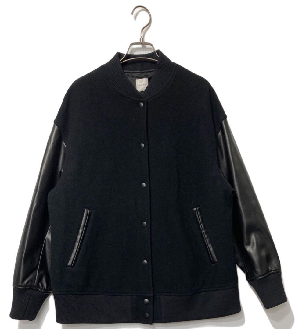 スピックアンドスパン　スタジアム　ジャンパー　ブラック　アウター