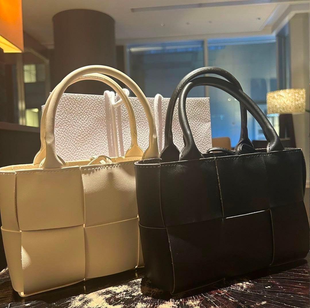 ☆choco☆編み込みトートレザーバッグ ブラック 大人可愛い　高品質