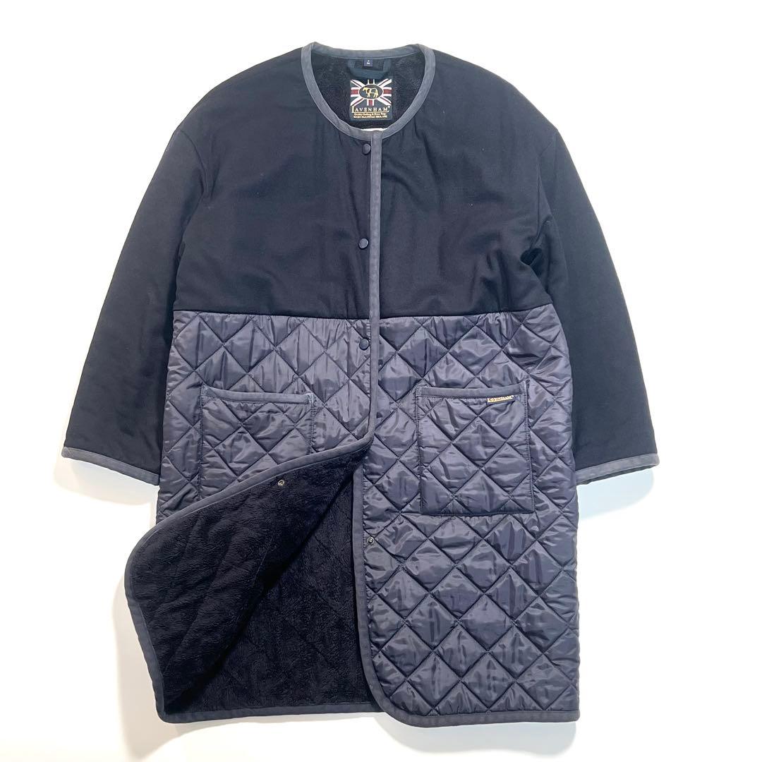 LAVENHAM×CAROLINA GLASER　別注　切替コート　ネイビー