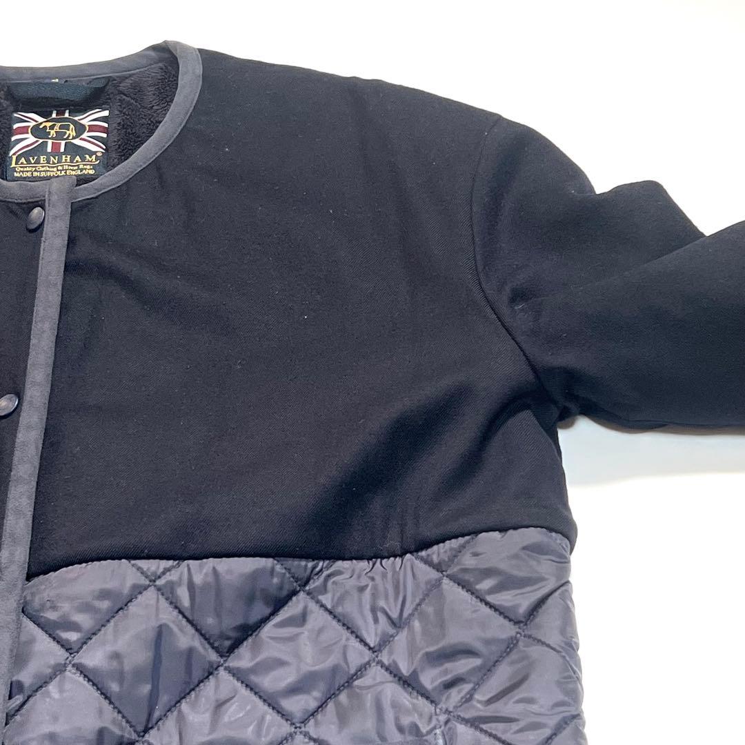 LAVENHAM×CAROLINA GLASER　別注　切替コート　ネイビー