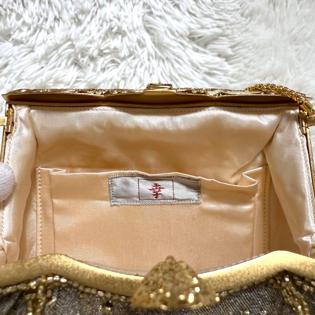 美品 花井幸子 YUKIKO HANAI ビーズ 刺繍 パーティー バッグ 和装