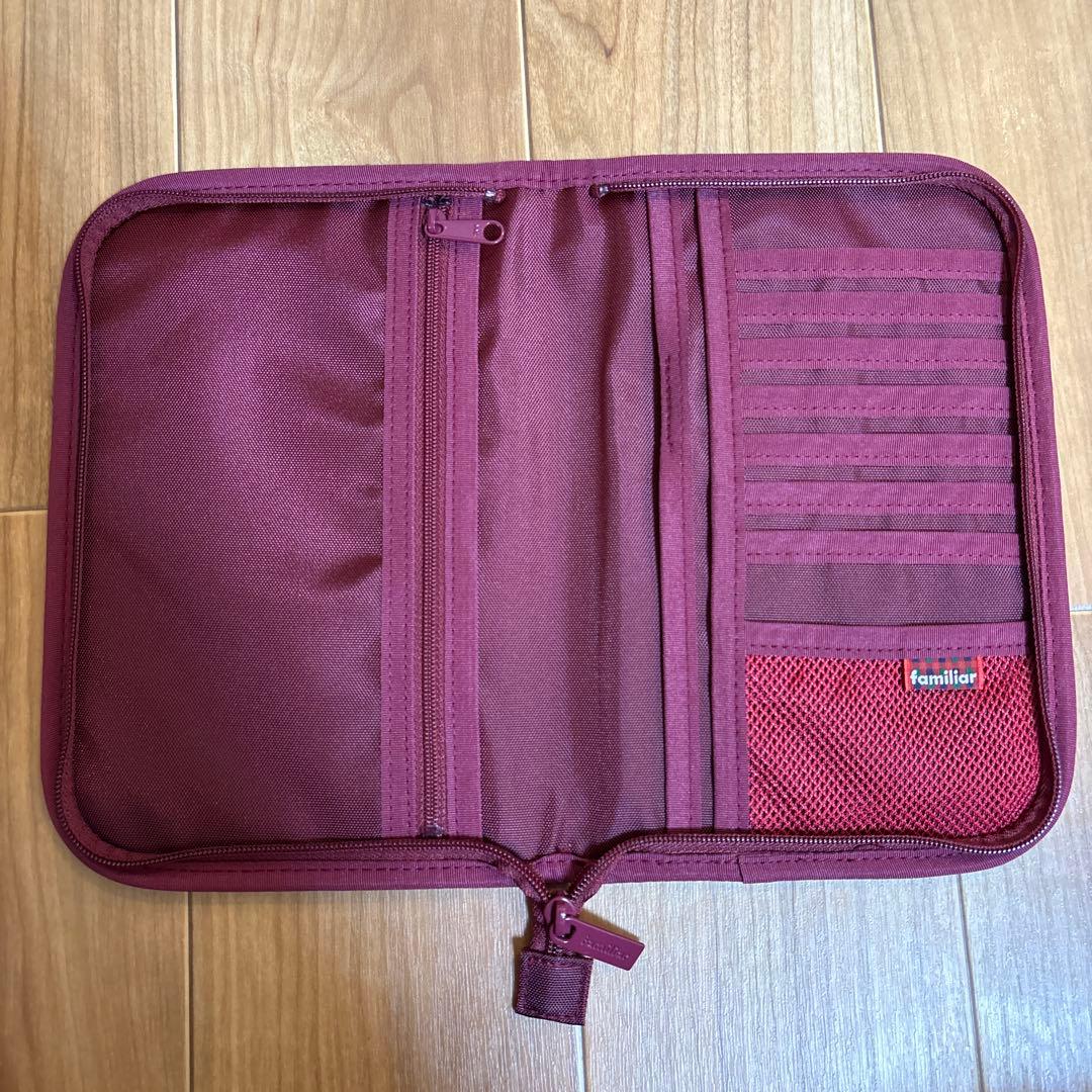 familiar 母子手帳ケース 花柄 ボルドー　001