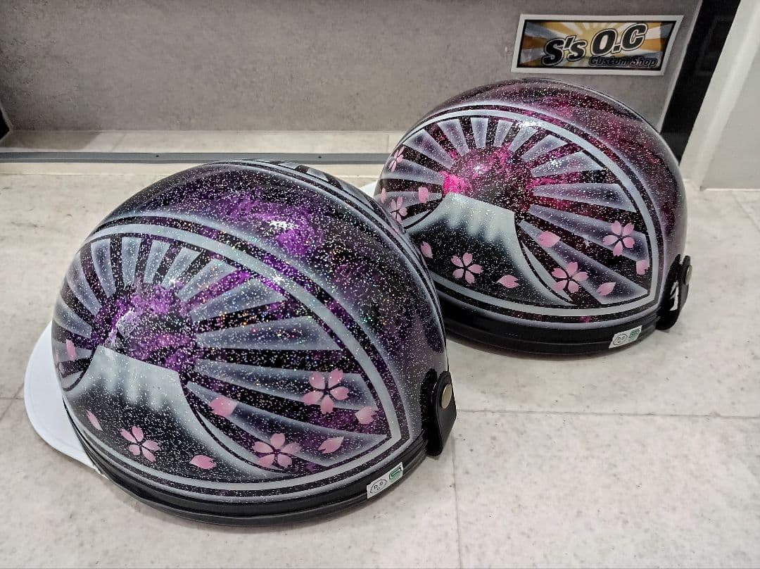 カスタムコルク半　Candyパープルラップ＆ピンクラップ　七色ラメ　セット